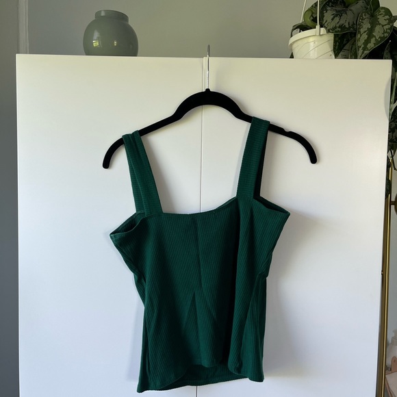 Reformation Green Ribbed Tank Top - Picture 6 of 8
